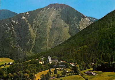 Maria Schutz no Semmering — vista do vilarejo e da montanha Großen Otter — Verlag Richard Piersch & Co. KG, n° 81144