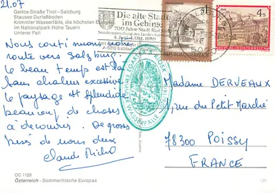 Wodospady Krimmler — ulica Gerlos, Tyrol-Salzburg — wydawca OC 1128 — Rewers
