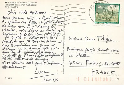 Reith im Alpbachtal — zimowy widok z kościołem — Risch & Lau & Gebr. Metz — Rewers