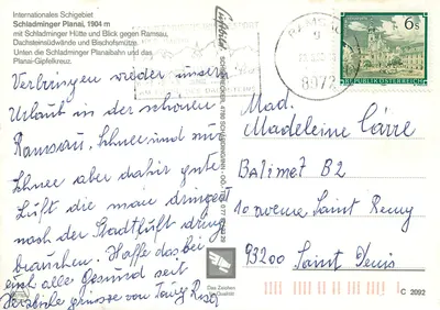 Schladming-Schiparadies Planai — Schladerminger Hütte, Planai Bahn, Dachsteinsüdwände — wydawca Schladming-Schifahrtsport — Rewers
