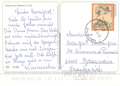 Wattens — widok z powietrza, basen, ogromna fontanna, ulica — wydawca Alpina, n° 12 302 — Rewers