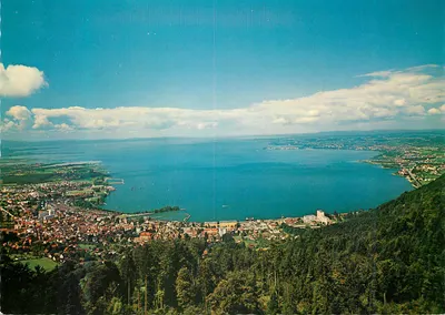 Bregenz no Lago de Constança com a Ilha Lindau — vista aérea — Foto Branz, Lustenau, n° 527