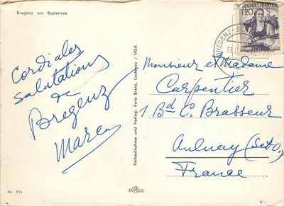 Bregenz — vista panorâmica e atividades lacustres — editor VGA, n° 116 — Verso
