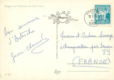 Bregenz no Lago de Constança com a Ilha Lindau — Immer zur Erinnerung, Nr 527, Verlag Foto Bregenz, Lustenau — Verso