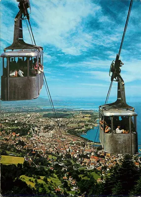 Bregenz no Lago de Constança com a Linha Teleférica de Pfänder — Vorarlberg - Áustria — editor Hugo Sedlmayr, n°41