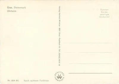 Graz — Klokken塔 — Verlag Helmut Winkler — Achterkant