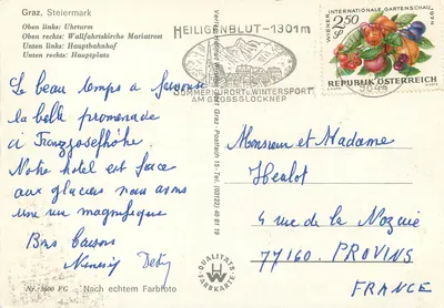 Graz — Saudações de Graz — editor Heiligenblut-1301m, n° 3600 FG — Verso