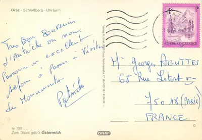 Graz - Schloßberg - Uhrturm — editor Graf, n° 1252 — Verso