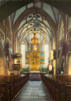 Igreja de peregrinação de Heiligenblut — Interior da igreja — Fotoverlag A. Kellner, Viena