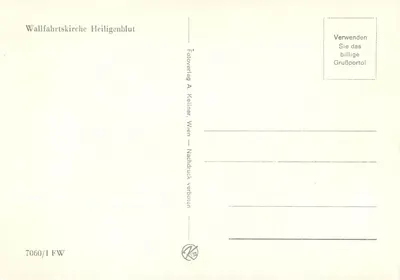 Igreja de peregrinação de Heiligenblut — Interior da igreja — Fotoverlag A. Kellner, Viena — Verso