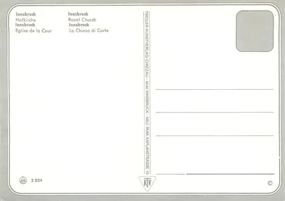 Innsbruck - Keurvorstelijke Kerk — Tirolière Kunstverlag Chizzal - n° 3 024 — Achterkant
