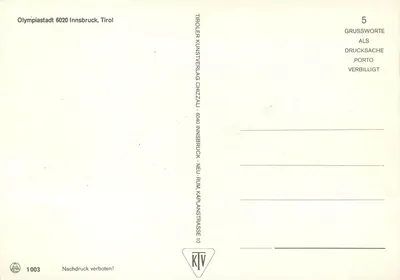 Innsbruck — widok panoramiczny i zabytki — Tiroler Kunstverlag Chizzali — Rewers