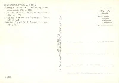 Innsbruck — Altstadt, Hofburg, Helblinghaus, Stadtturm — editor Risch-Lau, n° A 5100 — Verso
