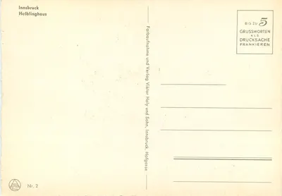 Innsbruck - Helblinghaus — editor Viktor Holly und Sohn, n°2 — Verso