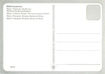 Innsbruck — Maria-Theresien-Straße z pasmem Wilten — Tiroler Kunstverlag Chizziati — Rewers
