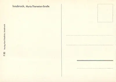 Innsbruck — Maria-Theresien-Straße — Wydawnictwo Karl Redlich, F 82 — Rewers