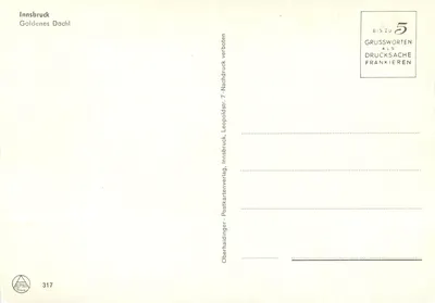 Innsbruck — Goldenes Dachl — Oberhaideringer Postkartenverlag, n° 317 — Verso