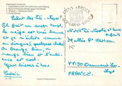 Innsbruck — vista invernal — H. Purner, Nr. 103 — Verso