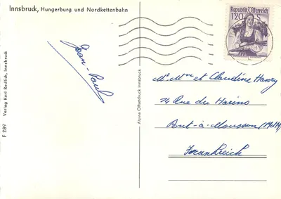 Innsbruck, Hungerburg i Nordkettenbahn — Wydawnictwo Karl Redlich, F 289 — Rewers