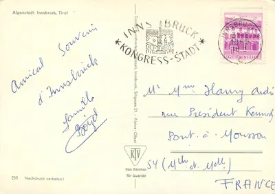 Innsbruck — Cidade das Alpes — editor KTV, n° 250 — Verso