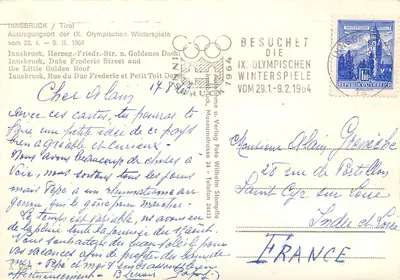 Innsbruck — ulica księcia Fryderyka i złote dachy — wydawca: Wilhelm Stempfle — Rewers