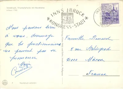 Innsbruck, Triumpfporte com a Nordkette — editor Alpina, n°7 — Verso