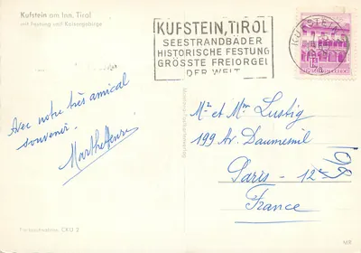 Kufstein am Inn — zamek i góry — Montana-Postkartenverlag, seria CKU 2 — Rewers