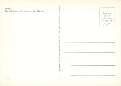 Melk — Benedyktynski klasztor nad Dunajem — Photohaus Westmüller, Inh. Heinz Kunasz, Linz — Rewers