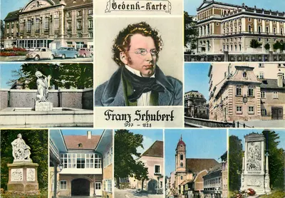 Franz Schubert — Carta comemorativa — Kunstverlag Siegfried Böhm, Viena IX