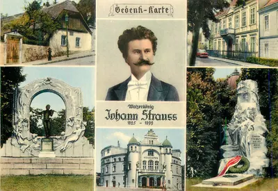Johann Strauss — Wolzerkönig — Carta comemorativa — editor: Kunstverlag Stegfried Böhm, Viena IX