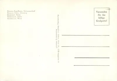 Johann Strauss — Wolzerkönig — Carta comemorativa — editor: Kunstverlag Stegfried Böhm, Viena IX — Verso