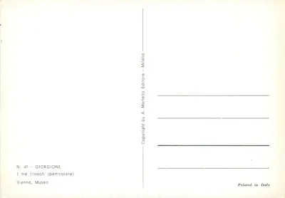 De drie filosofen — detail — Martello Editore, N. 41 — Achterkant