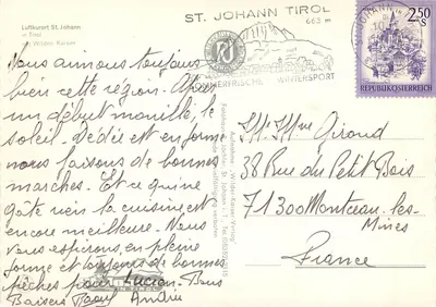 St. Johann in Tirol — widok na góry Wilden Kaiser — wydawca Wilder Kaiser Verlag — Rewers
