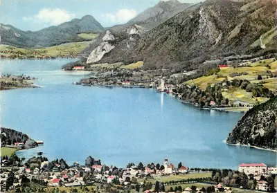 Lago Wolfgangsee — com as localidades de Strobl e St. Gilgen — editor Coaty Verlag Alfred Gründler, Salzburgo