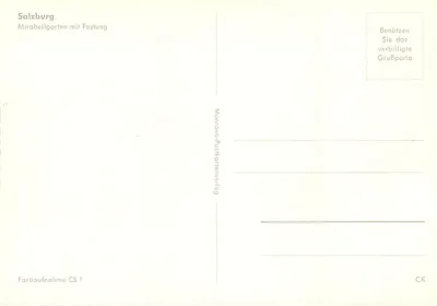Salzburg — Mirabellgarten z Festung — Montana-Postkartenverlag CS 1 — Rewers