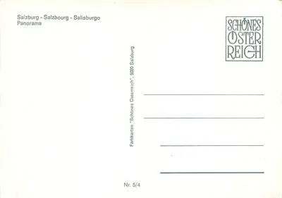 Salzburgo - Panorama — editor Schönes Österreich, n° 5/4 — Verso