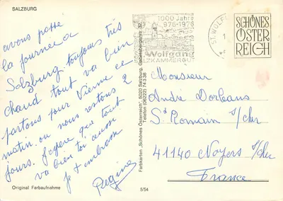 Salzburgo — Cidade dos Festivais — editor Schönes Österreich, n° 5/54 — Verso
