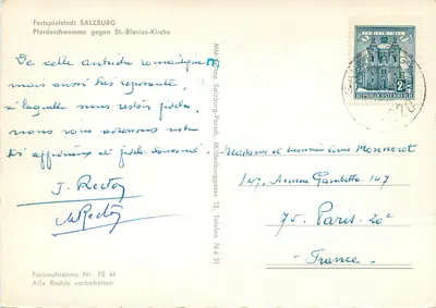 Salzburg — Pferdeschwemme przy kościele św. Blasius — MM-Verlag Salzburg — Rewers