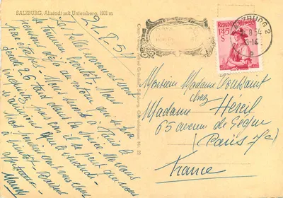 Salzburgo, cidade com o Untersberg, 1801 m — editor Cosy, série Nr. 22 — Verso