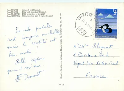 Salzburg - Oude stad met Salzach — Meyer's Farbkarten, Nr. 28 — Achterkant