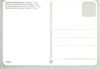 Tiroler Schmuckkastl — Seefeld – Tyrol — Tiroler Kunstverlag Chizzlai — Rewers