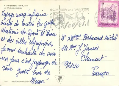 Seefeld, 1200m, Tirol — com os Wettersteingebirge — editor Ferienverlag Chizall — Verso