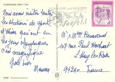 Seefeld 1200 m — Ferienparadies — wydawca Ferienverlag Chizzau — Rewers
