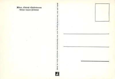 Pokój z lakierem w Schloss Schönbrunn — Wiedeń — wydawnictwo Verlag Nr. 5129 — Rewers