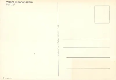 Wiedeń, Święty Stefana — kanzel — wydanie K.W.M. / Wolfgang Feil, Innsbruck — Rewers