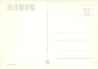 Viena — Am Graben — com fiacre — Fotoverlag A. Kellner Wien 841/1 AFW — Verso