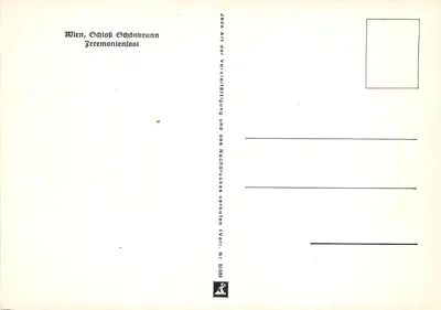 Sala das Cerimônias — Schloss Schönbrunn — editor Veri, n° 5189 — Verso