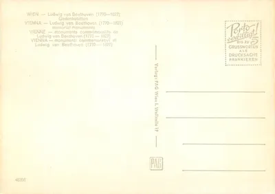 Ludwig van Beethoven — Locais e monumentos vienenses — editor PAC Wien — Verso