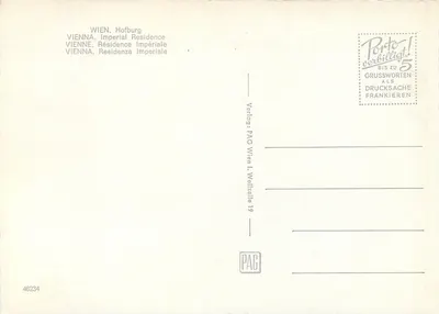Wiedeń, Hofburg — widok panoramiczny — wydawnictwo PAQ Wien — Rewers