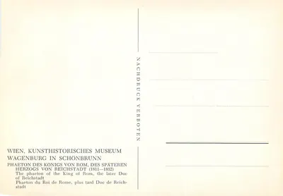 Phaeton do Rei de Roma — Duque de Reichstadt — Museu Histórico de Arte de Viena — Verso